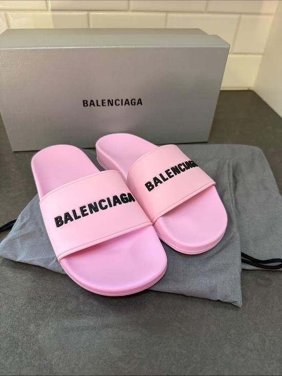 Balenciaga | Shoes | Balenciaga Pink Pool Slides Size 37 | Poshmark